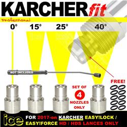 Karcher 2017-on Easy!Lock Easy!Force HDS High Pressure Nozzle Set 0 15 25 40