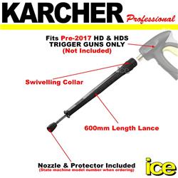 Karcher 600mm HDS Steam Cleaner Swivel Lance Nozzle & Retainer / Protector