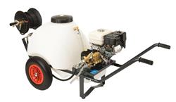 120L Mini Bowser Petrol Pressure Washer Honda GX160 5.5HP Direct Drive 3400 RPM Interpump 150 BAR x 8L/min