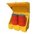 Two 2 Drum Barrel Hard Covered Bunded Sump Spill Pallet