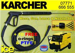 10m Karcher HDS 580 650 750 755 Steam Cleaner Replacement Hose Trigger Gun Lance & Nozzle Set