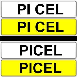 P1 CEL, PI CEL, PICEL, Picel Private Cherished Personalised Vehicle License Registration Number Plate Mark