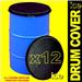 12 x Clip-On Drum Covers for 58cm Rim Diameter 205L Steel Oil Drums Barrels, Wind Rain Dust Waterpoof 